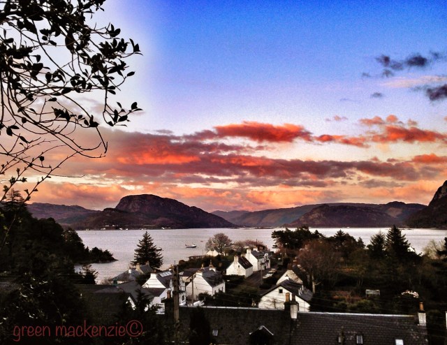 Plockton, Cooper St sunset