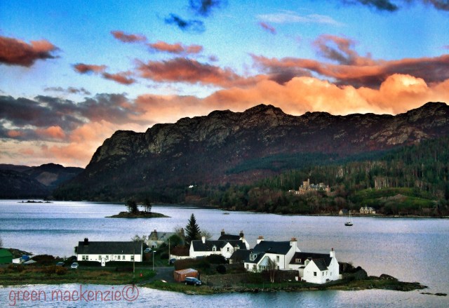 Plockton sunset over Crags