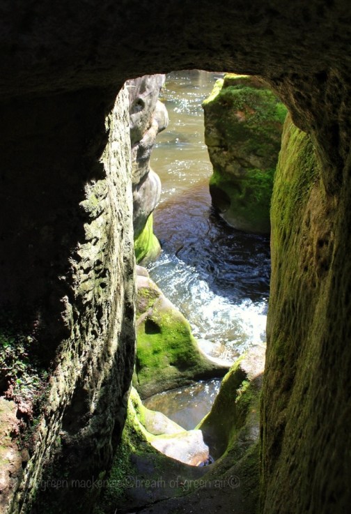Rock arch to river - Roslin Glen, Scotland